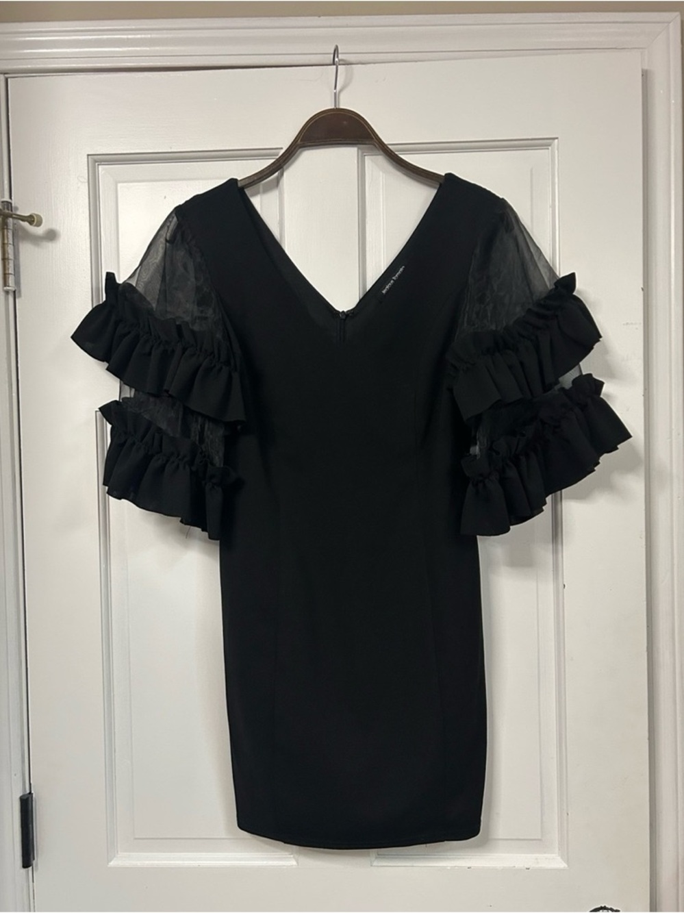 Jealous Tomato Black Ruffle Sleeve Mini Dress